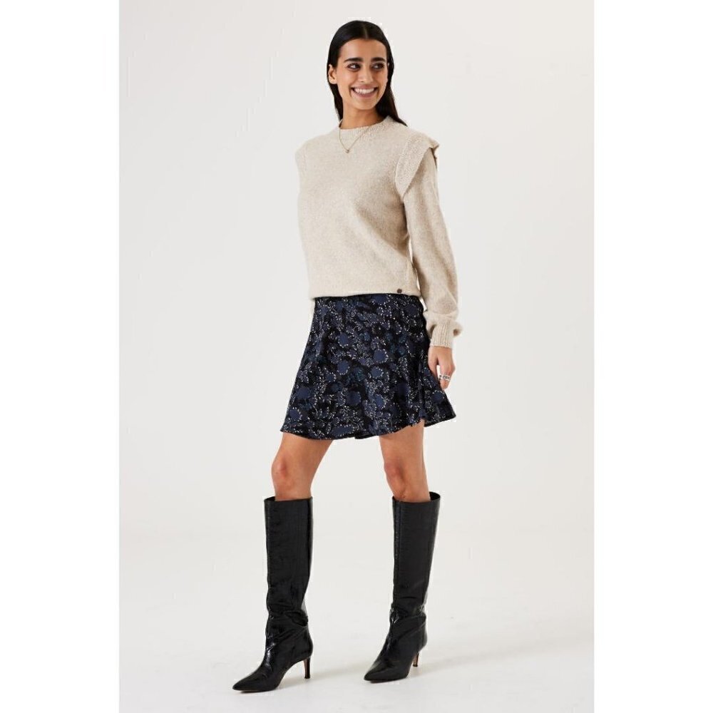 NWT GARCIA Floral Midnight Print Mini Skirt